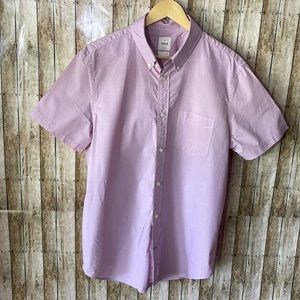 Like new large shirt sleeve pink and blue checkered shirt